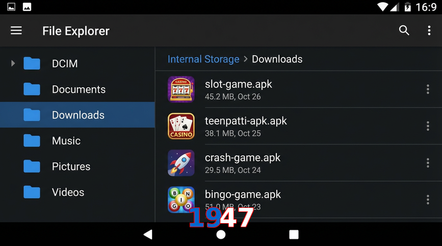 Main screen of 1947 gameapk page for PK players
